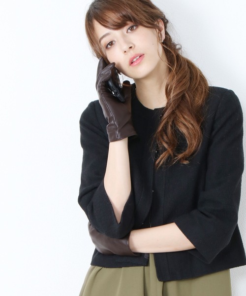 ラムレザースマホ対応手袋