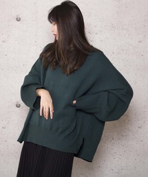 【Jewelobe/ ジュエローブ】サイドスリット ワイドニット プルオーバー