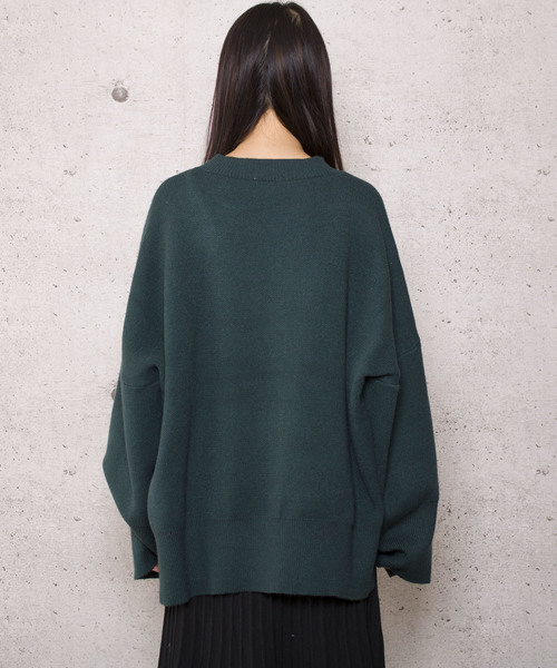 LUGG NAGG(ラグナグ)の「【Jewelobe/ ジュエローブ】サイドスリット ワイドニット プルオーバー(ニット/セーター・レディース・ブラック/ネイビー/グレー/グリーン・FREE)」の12枚目の写真