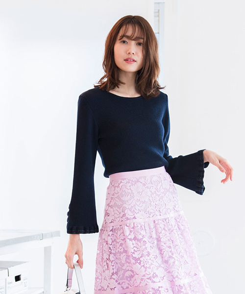 ANAYI(アナイ)の「アセテートナイロン袖フリルリブPO(ニット/セーター)」 - WEAR