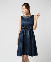 ドレス（ブルー・ネイビー/青色系・ビジュー）ファッション通販