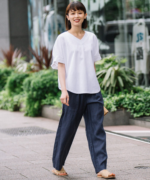 Munich（ミューニック）の「40sフレンチリネンイージーパンツ（その他パンツ・レディース・ブラック/ネイビー/ナチュラル/カーキ/ブラウン/ダークグレー/モカ・S/M/XS）」の18枚目の写真