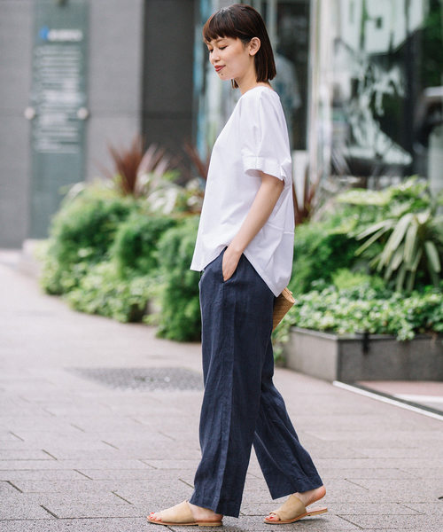 Munich（ミューニック）の「40sフレンチリネンイージーパンツ（その他パンツ・レディース・ブラック/ネイビー/ナチュラル/カーキ/ブラウン/ダークグレー/モカ・S/M/XS）」の17枚目の写真