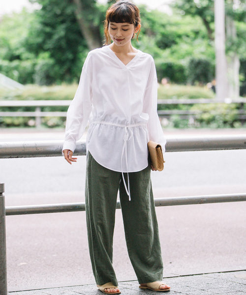 Munich（ミューニック）の「40sフレンチリネンイージーパンツ（その他パンツ・レディース・ブラック/ネイビー/ナチュラル/カーキ/ブラウン/ダークグレー/モカ・S/M/XS）」の15枚目の写真