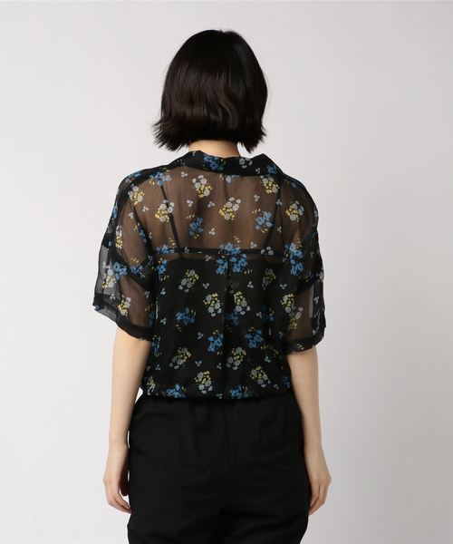 WEGO(ウィゴー)の「DISPARK/シアーフラワードロスト開襟シャツ(シャツ/ブラウス・レディース・その他1/その他2・FREE)」の4枚目の写真