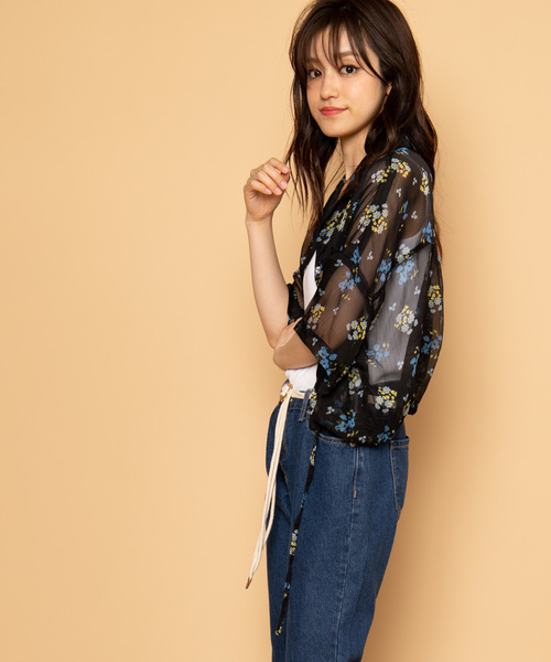 WEGO(ウィゴー)の「DISPARK/シアーフラワードロスト開襟シャツ(シャツ/ブラウス・レディース・その他1/その他2・FREE)」の13枚目の写真