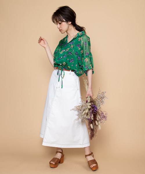 WEGO(ウィゴー)の「DISPARK/シアーフラワードロスト開襟シャツ(シャツ/ブラウス・レディース・その他1/その他2・FREE)」の9枚目の写真