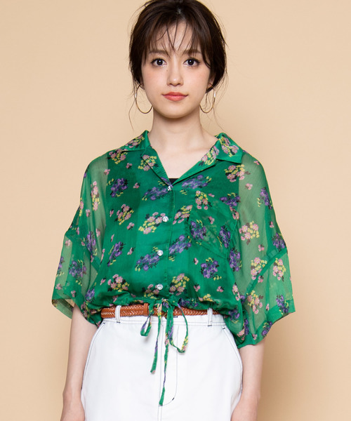 WEGO(ウィゴー)の「DISPARK/シアーフラワードロスト開襟シャツ(シャツ/ブラウス・レディース・その他1/その他2・FREE)」の8枚目の写真