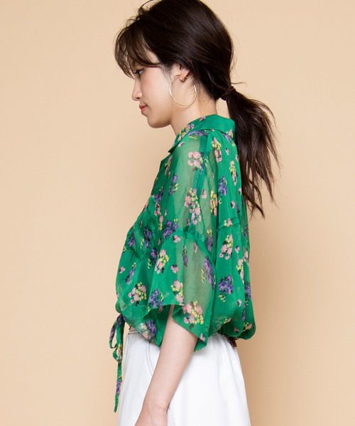 WEGO(ウィゴー)の「DISPARK/シアーフラワードロスト開襟シャツ(シャツ/ブラウス・レディース・その他1/その他2・FREE)」の7枚目の写真