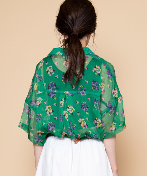 WEGO(ウィゴー)の「DISPARK/シアーフラワードロスト開襟シャツ(シャツ/ブラウス・レディース・その他1/その他2・FREE)」の6枚目の写真