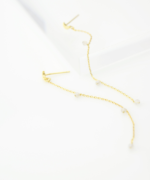 petitcro(プティクロ)の「流れ星ピアス moon(ピアス(両耳用)・レディース・ブラック/ネイビー/グリーン/ターコイズブルー・ONE SIZE)」の3枚目の写真