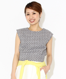 Ray BEAMS | Ray BEAMS / ギンガム クロップド ノースリーブ(シャツ/ブラウス)