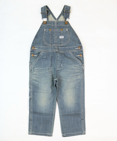 Lee(リー)の「LEE/リー デニムオーバーオール(サロペット/オーバーオール・キッズ・ダークインディゴブルー/ライトインディゴブルー・90cm/100cm/115cm)」の1枚目の写真