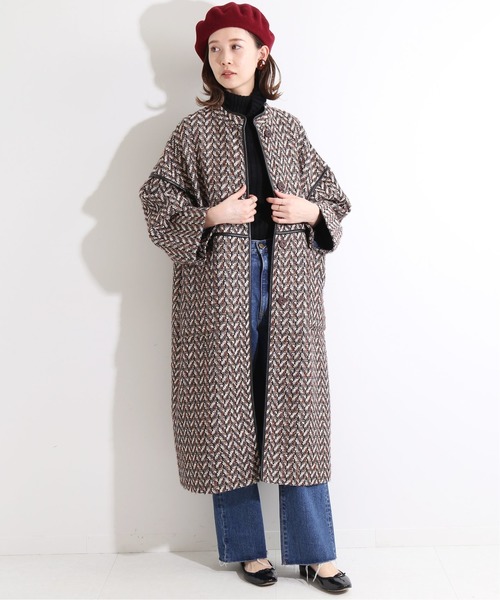 【24時間以内発送】タグ、付属品ありIENA LA BOUCLEオーバーコート セール】IENA LA BOUCLE LINTON パイピングコート◇（その他