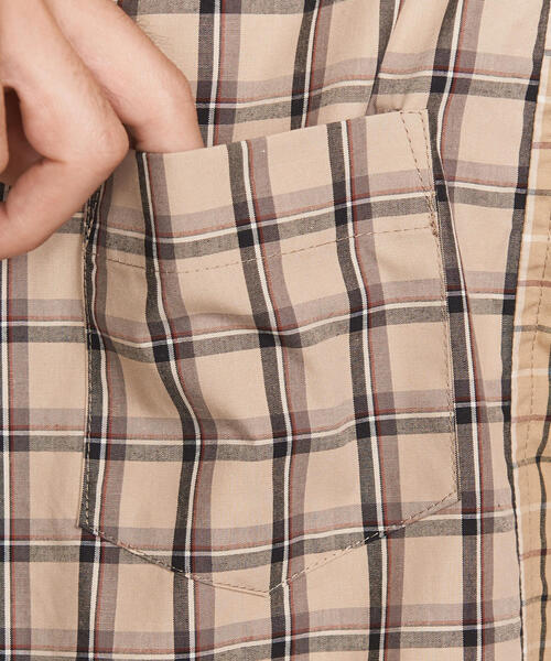 77circa（ナナナナサーカ）の「【別注】 ＜77circa＞ WIDE CHKSHT/シャツ（シャツ/ブラウス・メンズ・ベージュ/ネイビー・LARGE/MEDIUM）」の6枚目の写真