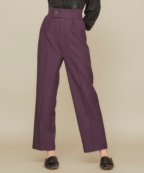 STUDIOUS（ステュディオス）の「【STUDIOUS】センタープレスツイル ストレートパンツ（その他パンツ・レディース・ベージュ/ブラウン/ダークパープル・2/1）」の3枚目の写真