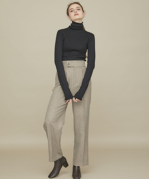 STUDIOUS（ステュディオス）の「【STUDIOUS】センタープレスツイル ストレートパンツ（その他パンツ・レディース・ベージュ/ブラウン/ダークパープル・2/1）」の5枚目の写真