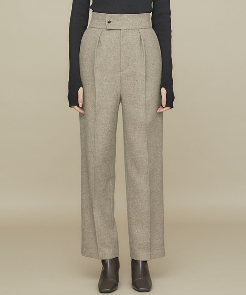 STUDIOUS（ステュディオス）の「【STUDIOUS】センタープレスツイル ストレートパンツ（その他パンツ・レディース・ベージュ/ブラウン/ダークパープル・2/1）」の13枚目の写真