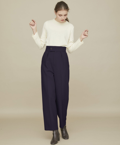 STUDIOUS（ステュディオス）の「【STUDIOUS】センタープレスツイル ストレートパンツ（その他パンツ・レディース・ベージュ/ブラウン/ダークパープル・2/1）」の11枚目の写真