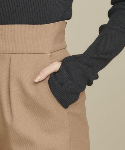 STUDIOUS（ステュディオス）の「【STUDIOUS】センタープレスツイル ストレートパンツ（その他パンツ・レディース・ベージュ/ブラウン/ダークパープル・2/1）」の8枚目の写真