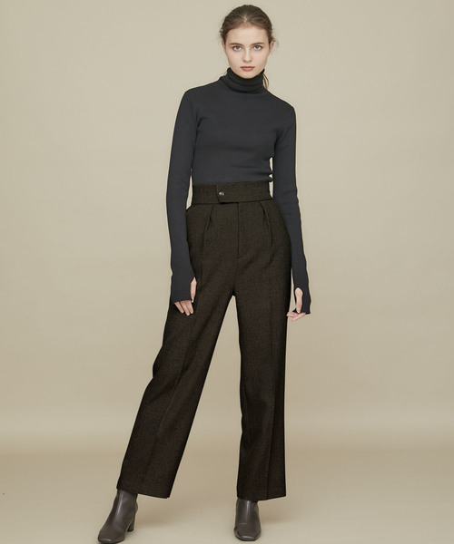 STUDIOUS（ステュディオス）の「【STUDIOUS】センタープレスツイル ストレートパンツ（その他パンツ・レディース・ベージュ/ブラウン/ダークパープル・2/1）」の7枚目の写真