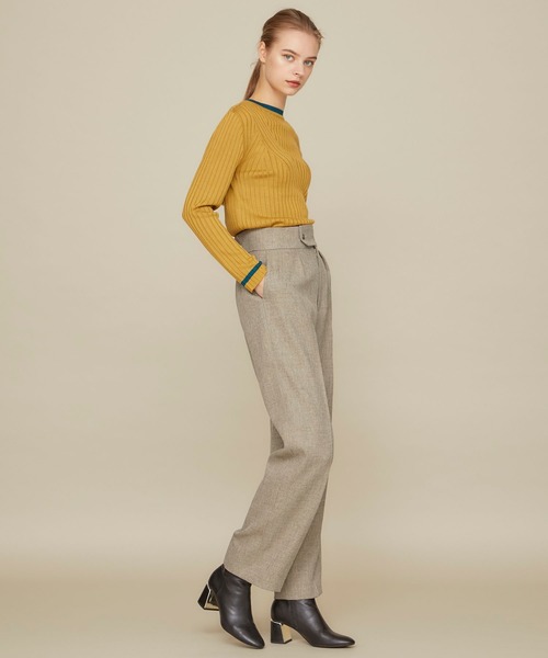 STUDIOUS（ステュディオス）の「【STUDIOUS】センタープレスツイル ストレートパンツ（その他パンツ・レディース・ベージュ/ブラウン/ダークパープル・2/1）」の19枚目の写真