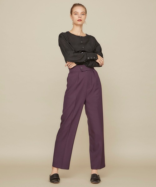 STUDIOUS（ステュディオス）の「【STUDIOUS】センタープレスツイル ストレートパンツ（その他パンツ・レディース・ベージュ/ブラウン/ダークパープル・2/1）」の17枚目の写真