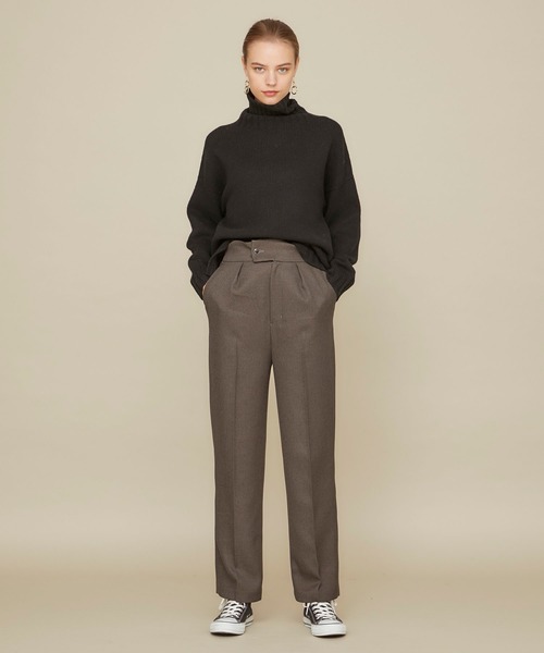 STUDIOUS（ステュディオス）の「【STUDIOUS】センタープレスツイル ストレートパンツ（その他パンツ・レディース・ベージュ/ブラウン/ダークパープル・2/1）」の16枚目の写真