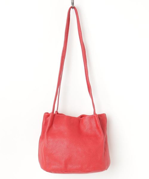 TASINAMI（タシナミ）の「TASINAMI シュリンクレザーショルダー巾着バッグ (TA-0030)（ハンドバッグ・レディース・ブラック/ネイビー/レッド/サックスブルー/グリーン/マスタード/ホワイト系その他/チョコ/グレイッシュベージュ/グレー・FREE）」の14枚目の写真