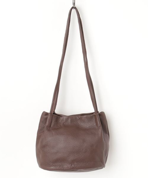 TASINAMI（タシナミ）の「TASINAMI シュリンクレザーショルダー巾着バッグ (TA-0030)（ハンドバッグ・レディース・ブラック/ネイビー/レッド/サックスブルー/グリーン/マスタード/ホワイト系その他/チョコ/グレイッシュベージュ/グレー・FREE）」の20枚目の写真