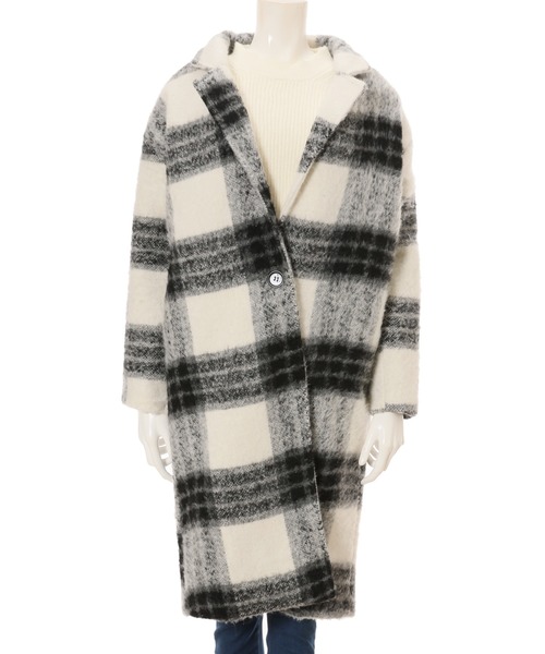 fifth（フィフス）の「チェックシャギーチェスターコート（トレンチコート・レディース・ブラック・MEDIUM）」の10枚目の写真