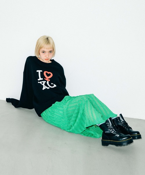 X-girl(エックスガール)の「PLEATED CHIFFON LONG SKIRT(スカート・レディース・ブラック/ブラウン/イエロー/グリーン・1/2)」の19枚目の写真