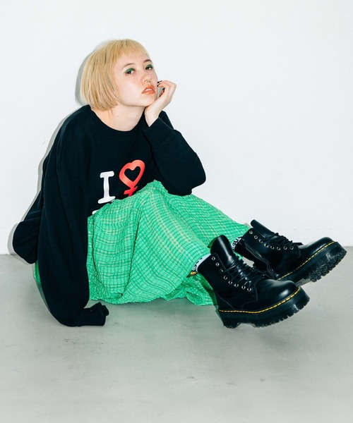 X-girl(エックスガール)の「PLEATED CHIFFON LONG SKIRT(スカート・レディース・ブラック/ブラウン/イエロー/グリーン・1/2)」の20枚目の写真