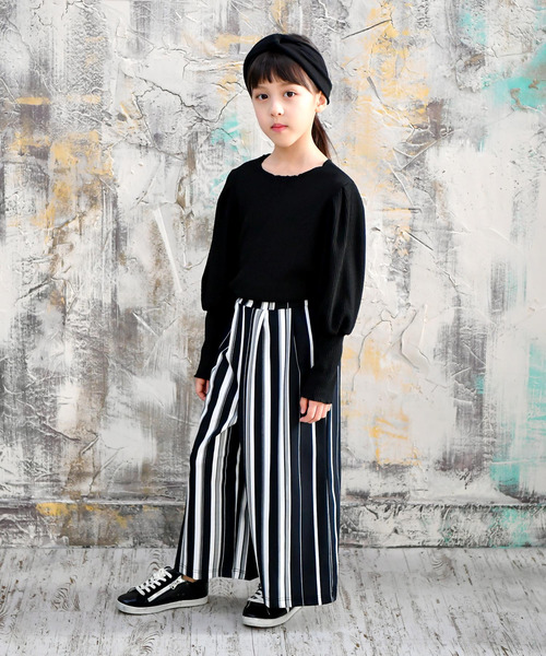 Bee des Bee(ビーデスビー)の「ワイドパンツ(その他パンツ・キッズ・ブラック/ホワイト×ブラック・110cm/100cm/120cm/130cm/140cm/150cm)」の3枚目の写真