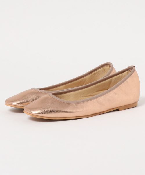 DouDou（ドゥドゥ）の「スクエアトゥフラットシューズ（バレエシューズ・レディース・オフホワイト/ゴールド/シルバー/ブラウン・36/37/38）」の4枚目の写真