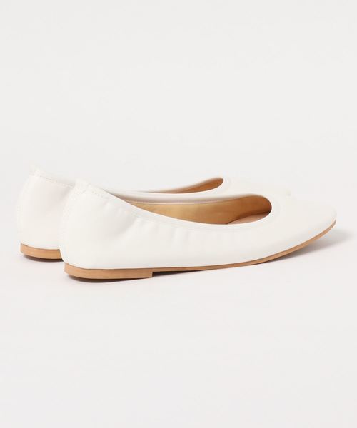 DouDou（ドゥドゥ）の「スクエアトゥフラットシューズ（バレエシューズ・レディース・オフホワイト/ゴールド/シルバー/ブラウン・36/37/38）」の5枚目の写真