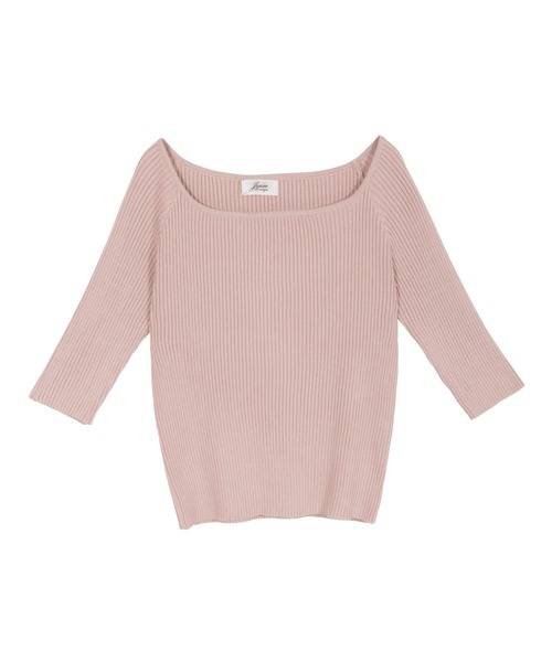 Julia Boutique(ジュリアブティック)の「スクエアネックニット/510595M(ニット/セーター・レディース・ホワイト/ベージュ/ブラック/ピンク/モカ/ネイビー/グレー・ONE)」の19枚目の写真