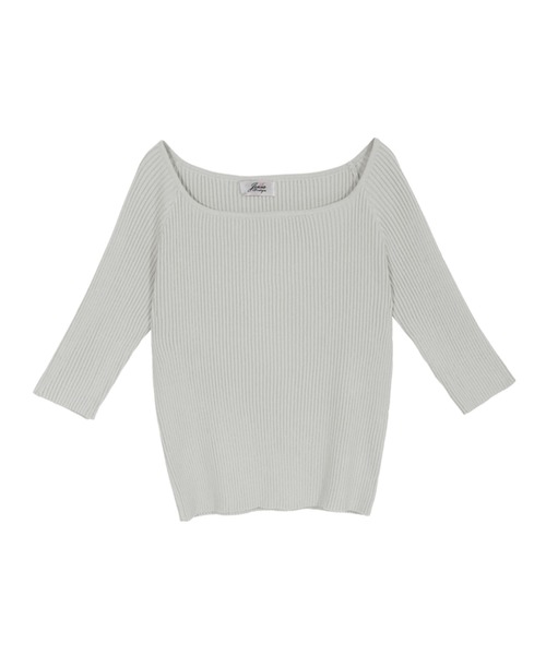 Julia Boutique(ジュリアブティック)の「スクエアネックニット/510595M(ニット/セーター・レディース・ホワイト/ベージュ/ブラック/ピンク/モカ/ネイビー/グレー・ONE)」の15枚目の写真