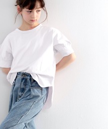 classicalelf（クラシカルエルフ）の「キッズ バックヘンリーネック無地ロングチュニックTシャツ（Tシャツ/カットソー・レディース）」
