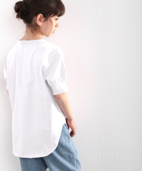 classicalelf(クラシカルエルフ)の「キッズ バックヘンリーネック無地ロングチュニックTシャツ(Tシャツ/カットソー・キッズ・ブラウン/ブラック/ホワイト/ベージュ/パープル・130/140/150/120/110)」の22枚目の写真