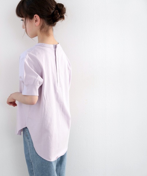 classicalelf(クラシカルエルフ)の「キッズ バックヘンリーネック無地ロングチュニックTシャツ(Tシャツ/カットソー・キッズ・ブラウン/ブラック/ホワイト/ベージュ/パープル・130/140/150/120/110)」の21枚目の写真