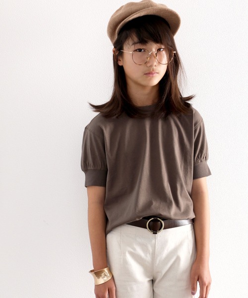 classicalelf(クラシカルエルフ)の「キッズ バックヘンリーネック無地ロングチュニックTシャツ(Tシャツ/カットソー・キッズ・ブラウン/ブラック/ホワイト/ベージュ/パープル・130/140/150/120/110)」の18枚目の写真