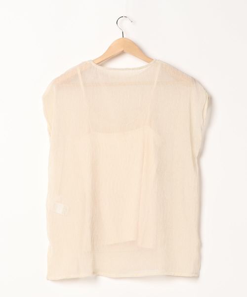 rectangle（レクタングル）の「シアープリーツトップス×キャミセット（キャミソール・レディース・ブルー/グリーン/アイボリー/モカ・FREE）」の21枚目の写真