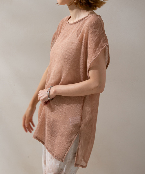 rectangle（レクタングル）の「シアープリーツトップス×キャミセット（キャミソール・レディース・ブルー/グリーン/アイボリー/モカ・FREE）」の2枚目の写真