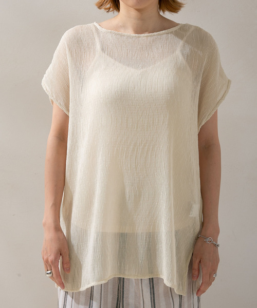 rectangle（レクタングル）の「シアープリーツトップス×キャミセット（キャミソール・レディース・ブルー/グリーン/アイボリー/モカ・FREE）」の13枚目の写真