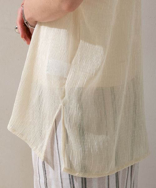 rectangle（レクタングル）の「シアープリーツトップス×キャミセット（キャミソール・レディース・ブルー/グリーン/アイボリー/モカ・FREE）」の18枚目の写真