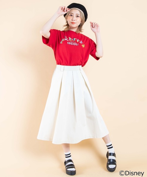 Disney（ディズニー）の「∴WEGO/Disney レトロ刺繍Tシャツ（Tシャツ/カットソー・レディース・ブラック/レッド/ホワイト/グリーン・FREE）」の9枚目の写真