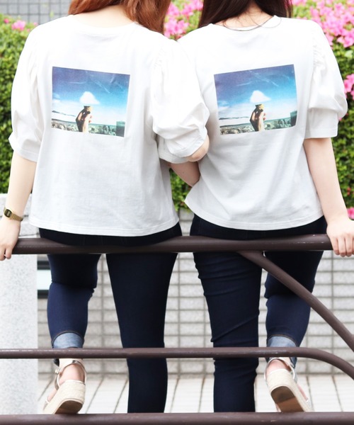 PairPair(ペアペア)の「アイスクリームフォトT(Tシャツ/カットソー・レディース・ライトブルー/オフホワイト/ラベンダー/スミクロ・FREE)」の2枚目の写真
