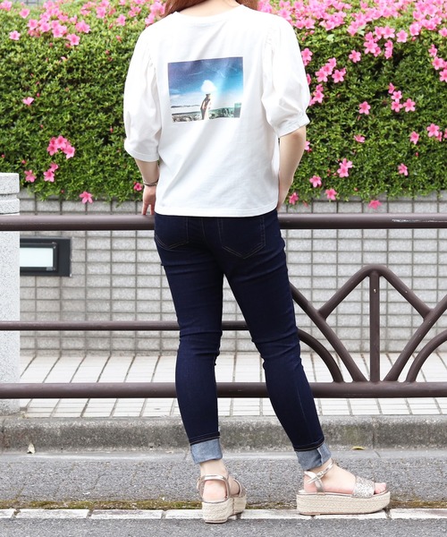 PairPair(ペアペア)の「アイスクリームフォトT(Tシャツ/カットソー・レディース・ライトブルー/オフホワイト/ラベンダー/スミクロ・FREE)」の7枚目の写真