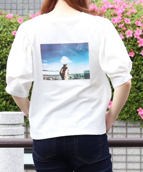 PairPair(ペアペア)の「アイスクリームフォトT(Tシャツ/カットソー・レディース・ライトブルー/オフホワイト/ラベンダー/スミクロ・FREE)」の10枚目の写真
